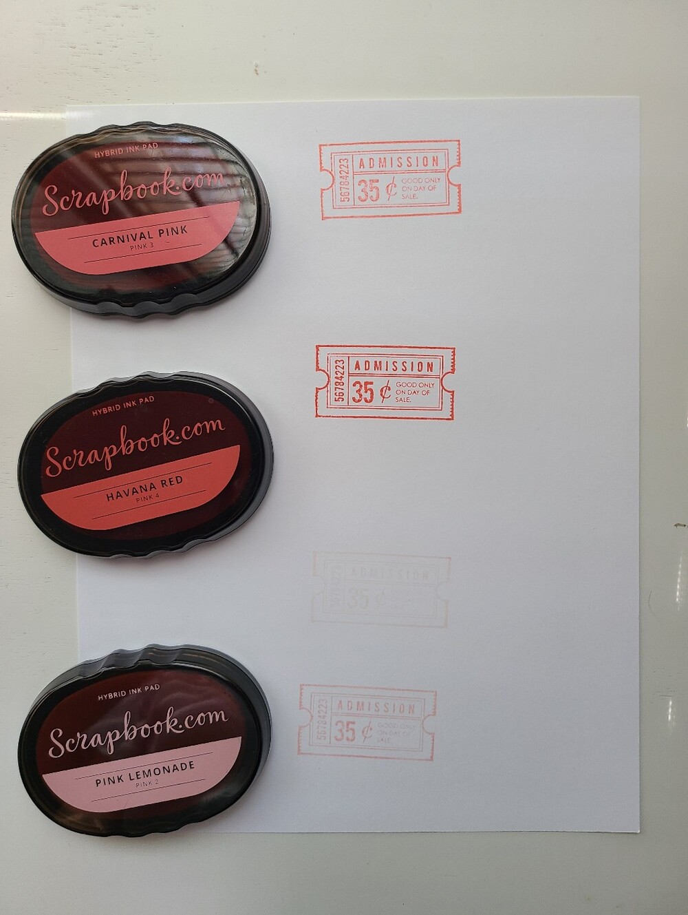 Scrapbook.com Ink Pads - Carnival Pink, Havana Red, Pink Lemonade, Bundle of 3